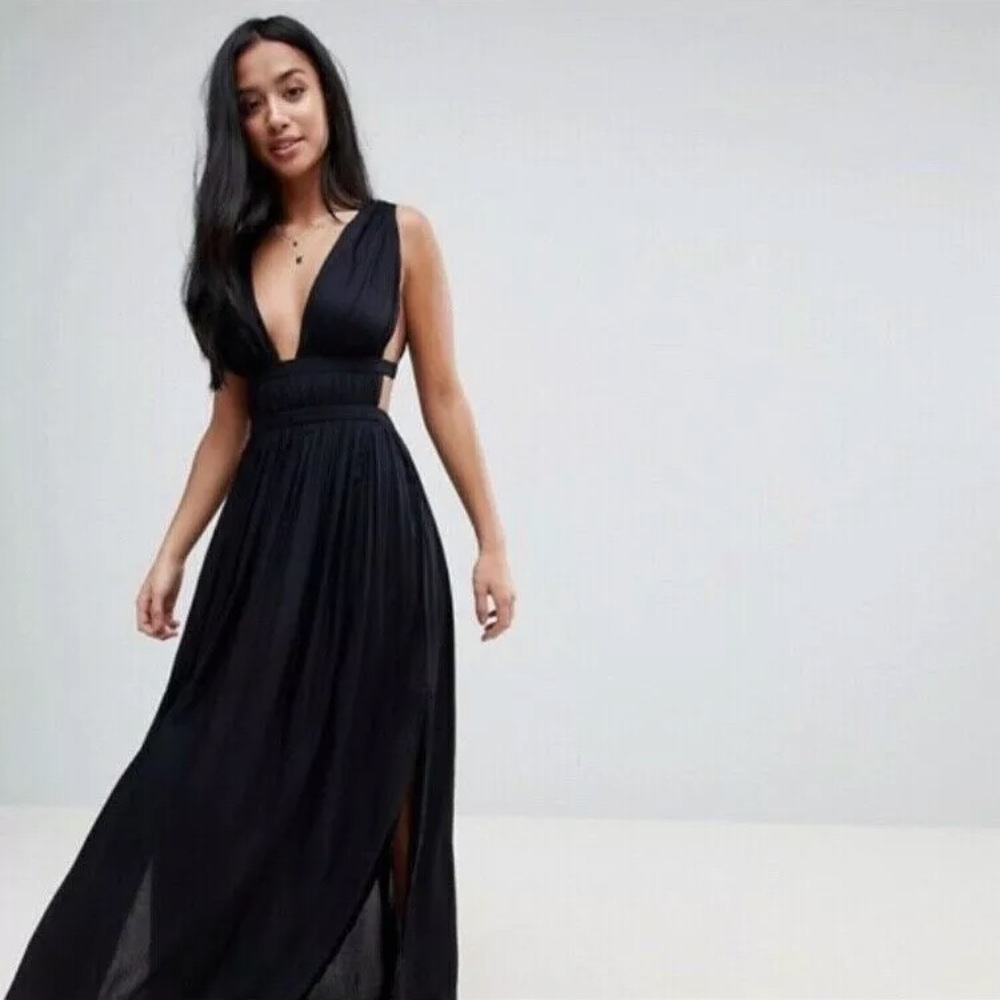 ASOS petite grecian plunge maxi dress, size 4